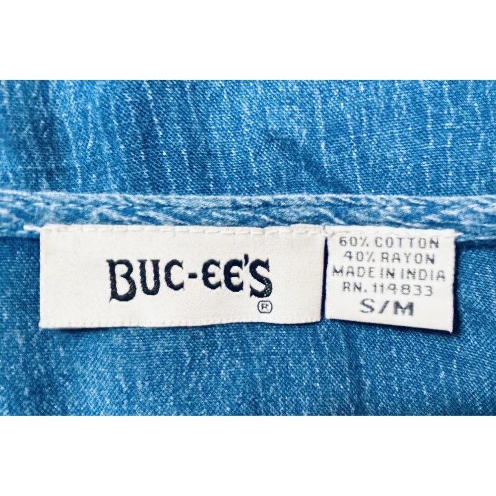 Buc-ee's Women's S/M Gauzy Tunic Top Boho Blue Crochet Lace Lightweight - Picture 4 of 10